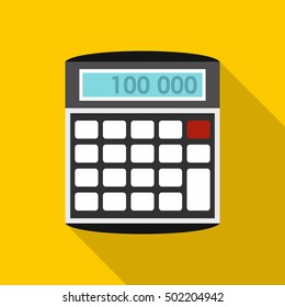 An electronic calculator icon. Flat illustration of calculator vector icon for web isolated on yellow background