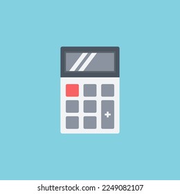 Electronic calculator icon in flat style. Vector illustration