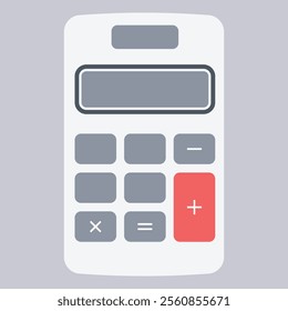 Electronic calculator icon in flat style