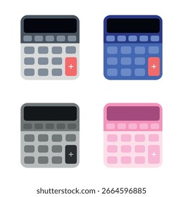 Electronic calculator icon in flat style