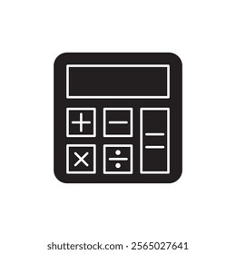 Electronic calculator icon isolated on white background. Vector illustration.