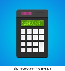 Electronic calculator icon. Isolated on colored background EPS10. Flat design. Vector illustration.