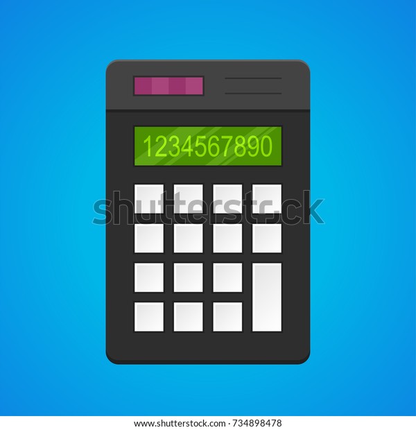 Electronic calculator icon. Isolated\
on colored background EPS10. Flat design. Vector\
illustration.