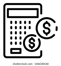 Electronic calculator icon. Outline electronic calculator vector icon for web design isolated on white background