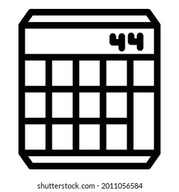 Electronic calculator icon. Outline electronic calculator vector icon for web design isolated on white background