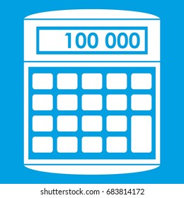 An electronic calculator icon white