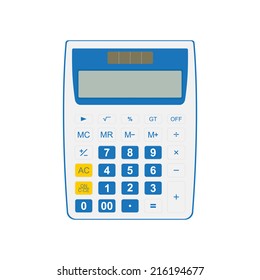 Electronic calculator isolated on white background - Vector
