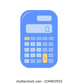 Electronic calculator isolated on white background. Vector illustration.