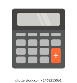 Electronic calculator isolated on white background. Flat vector illustration of a calculator