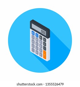 Electronic calculator,  Isometric, Concept calculate account finance, Office equipment, Finance, Business, Vector, Flat icon