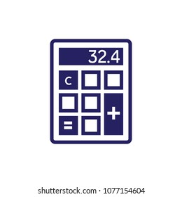 Electronic calculator, mathematics, financial technology vector icon