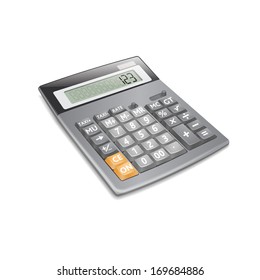 Electronic calculator on white background. Vector.