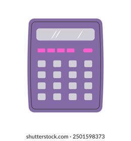 Electronic calculator. Tool for school. Digital keypad for math.