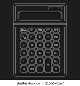 Elektronischer Taschenrechner auf Weiß, Vektorgrafik