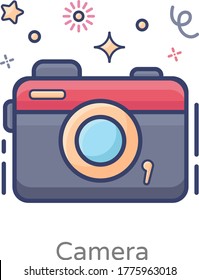 Electronic camera icon design, photoshoot equipment 