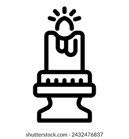 Electronic candle icon outline vector. Priest catholic church. Fasting scripture