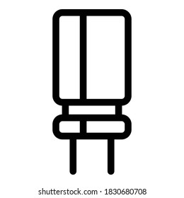 Icono de condensador electrónico. Esquema del icono del vector del condensador electrónico para el diseño web aislado en fondo blanco