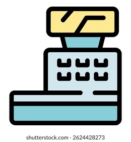 Electronic cash register processing payment, representing modern point of sale - pos - systems used in retail and commerce