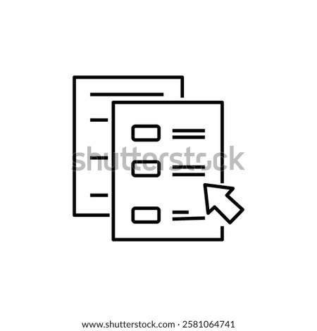 Electronic catalogs icon, linear isolated illustration, thin line vector, web design sign, outline concept symbol with editable stroke on white background