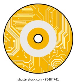 electronic cd in circuit style. vector illustration