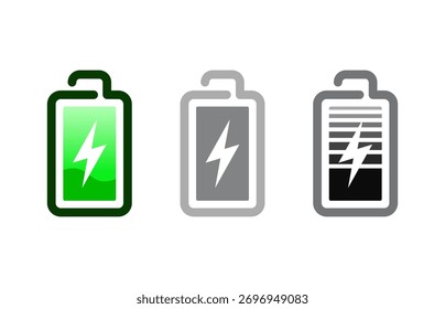 Conceito de ícone de carregamento eletrônico. Celular, laptop, bicicletas elétricas e outros.