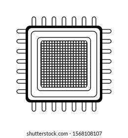 electronic chip icon over white background, vector illustration