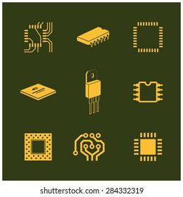 Electronic chip icons