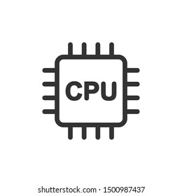 Electronic chip, Isolated processor icon, CPU