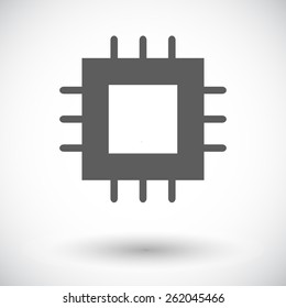 Electronic chip. Single flat icon on white background. Vector illustration.