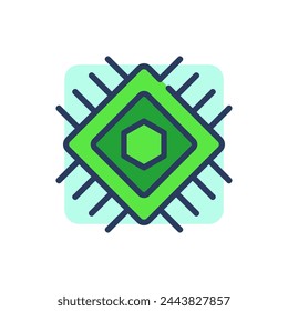 Electronic chip thin line icon. CPU, hexagon, chip, processor outline sign. Computer technology concept. Vector illustration symbol element for web design and apps