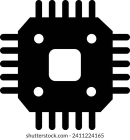 Icono de vector de chip electrónico. Tarjeta de circuito aislada sobre fondo transparente. Símbolo de estilo Llano relleno de moda para aplicaciones móviles y diseño de sitios web. Paquete premium de icono Chip del icono de la tarjeta de crédito.