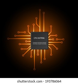 Electronic chip. Vector illustration.