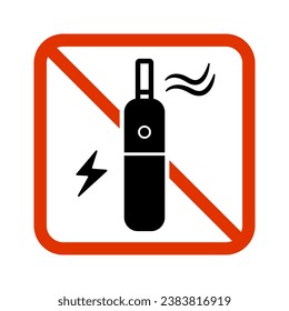 Electronic Cigarette Ban Sign. E-cigarette regulation. Vector.