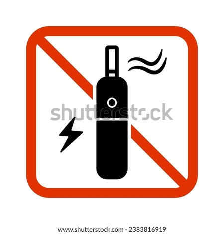 Electronic Cigarette Ban Sign. E-cigarette regulation. Vector.