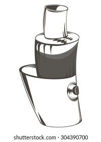 Electronic cigarette black - white appearance, monochrome style. Vector illustration