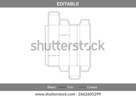 Electronic cigarette box dieline with custom structure featuring accurate die line, box dieline details, and vector-based dieline packaging layout for folding