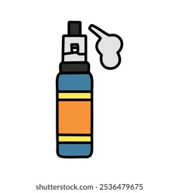 Electronic cigarette device isolated icon vector illustration. Vape color design.