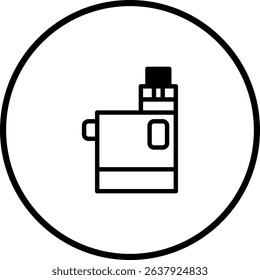 Electronic Cigarette Device in Minimalist Vector Illustration Style Icon Design