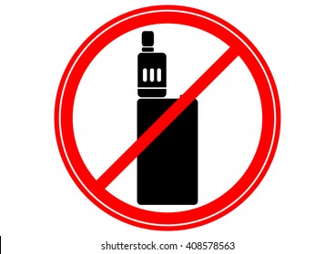 No Vaping Sign Red Forbidden Circle Stock Vector (Royalty Free) 2123578406