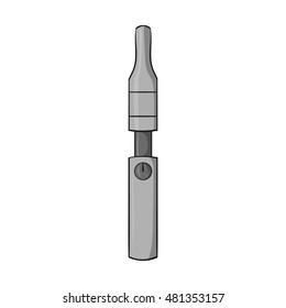 Electronic cigarette icon in black monochrome style isolated on white background. Smoking symbol vector illustration