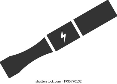 Symbol für elektronische Zigaretten. Der Illustrationsstil ist ein flaches Symbol. Einfache elektronische Zigarette, Vektorgrafik.
