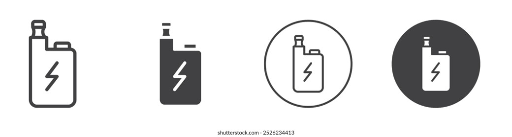 Electronic cigarette icon Simple outline vector logo