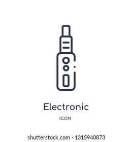 electronic cigarette icon from technology outline collection. Thin line electronic cigarette icon isolated on white background.