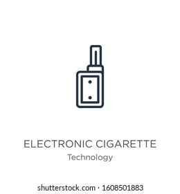 Electronic cigarette icon. Thin linear electronic cigarette outline icon isolated on white background from technology collection. Line vector sign, symbol for web and mobile