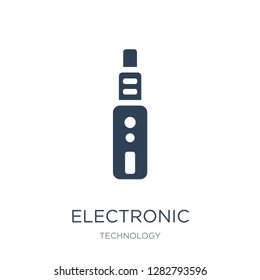 electronic cigarette icon vector on white background, electronic cigarette trendy filled icons from Technology collection, electronic cigarette vector illustration