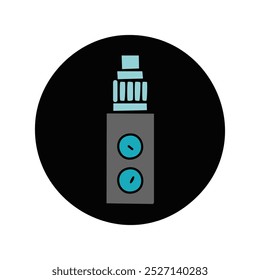 Electronic cigarette icon.Vape symbol color vector illustration.