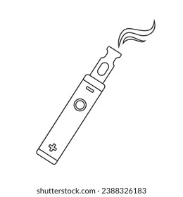 Electronic cigarette line icon. Vape device. Vector on isolated white background