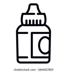 Icono de líquido de cigarrillos electrónico. Esbozar icono del vector líquido del cigarrillo electrónico para el diseño web aislado en fondo blanco