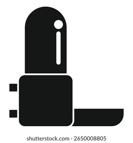 Mod de cigarro eletrônico com clearomizer para vaping e líquido, ícone de glifo preto simples
