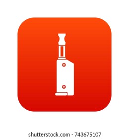 Electronic cigarette with mouthpiece icon digital red for any design isolated on white vector illustration